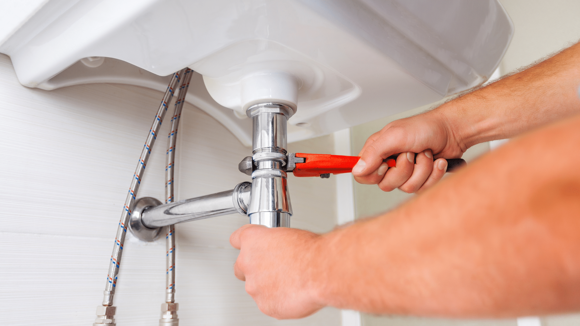 Queen Creek plumber preparing plumbing fixtures in a Mesa, AZ area home.