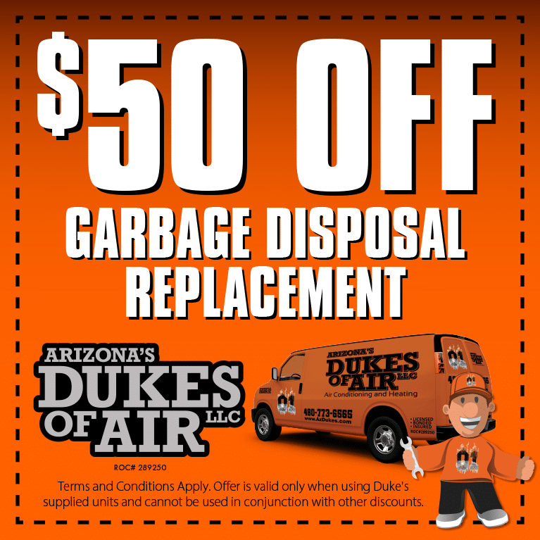 $50 off Garbage Disposal Replacement - call for plumbing special offer details!